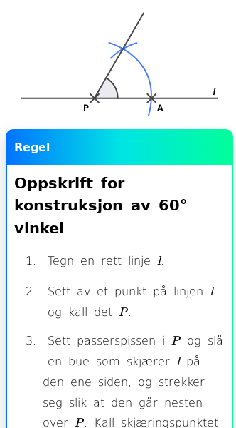 Oppslag om Hvordan konstruere en 60 graders vinkel