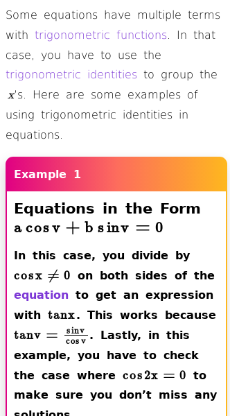 Article on How to Solve Trigonometric Equations Using Identities