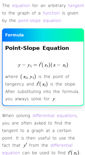 Article on How to Find the Equation of a Tangent Line of a Function