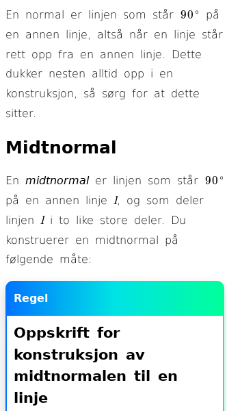 Oppslag om Hvordan konstruere en normal til en linje