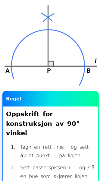 Oppslag om Hvordan konstruere 90, 45 og 22,5 graders vinkel