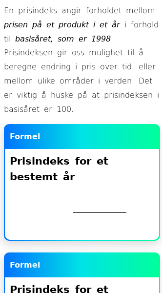 Oppslag om Prisindeks og konsumprisindeks (KPI)