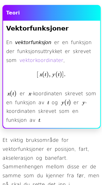Oppslag om Vektorfunksjoner