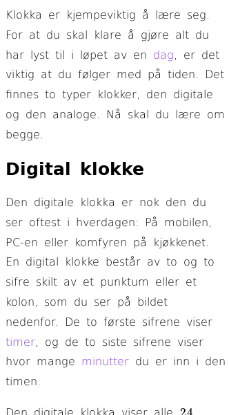 Oppslag om Digital og analog klokke