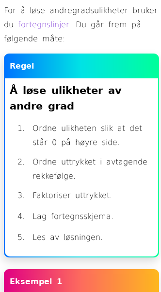Oppslag om Hvordan løse ulikheter av andre grad