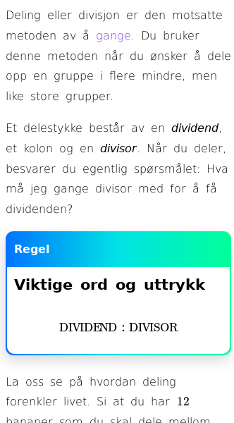 Oppslag om Deling