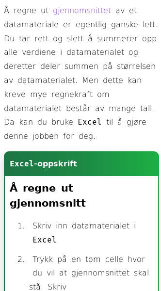 Oppslag om Hvordan finne gjennomsnitt i Excel