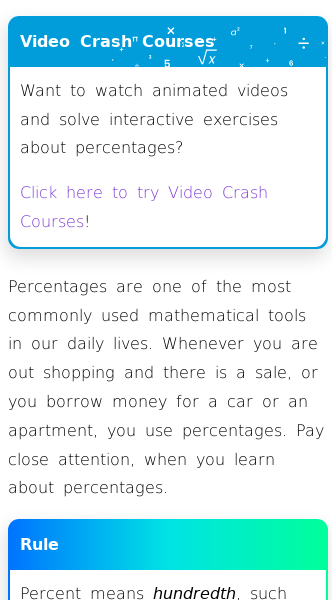 Article on What Does Percentage Mean?