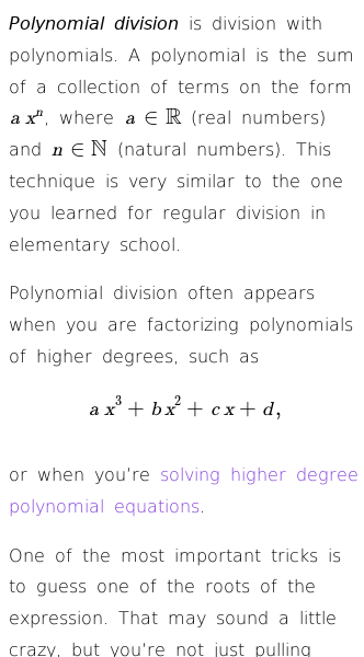 Article on What Is Polynomial Long Division?