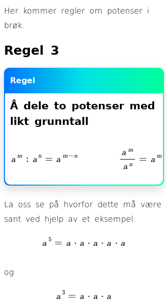 Oppslag om Hvordan dele potenser