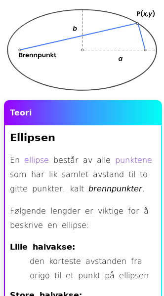 Oppslag om Likningen til en ellipse