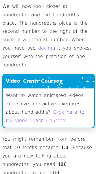 Article on Which Number Is in the Hundredths Place?