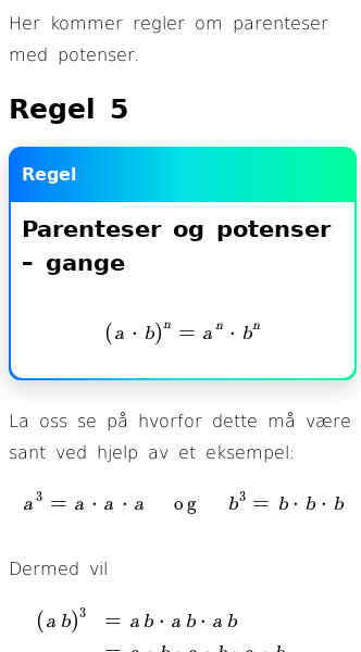 Oppslag om Hvordan regne ut potenser av parenteser