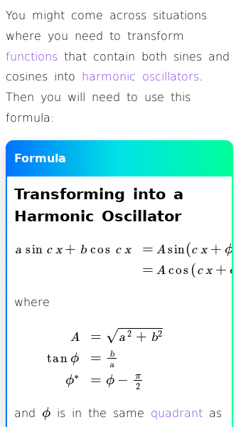 Article on Transforming into a Harmonic Oscillator