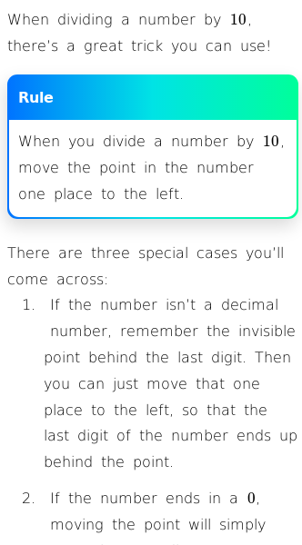 Article on How to Divide by 10