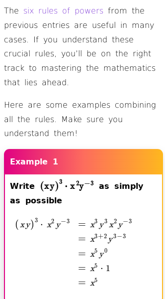 Article on Examples of Solving Powers with Variables