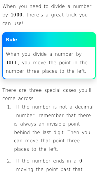Article on How to Divide by 1000