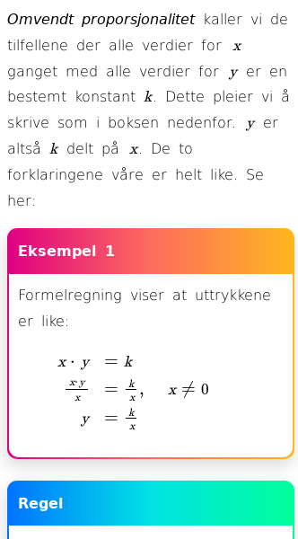 Oppslag om Omvendt proporsjonale funksjoner