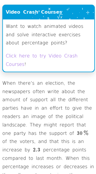 Article on How Do Percentage Points Work?