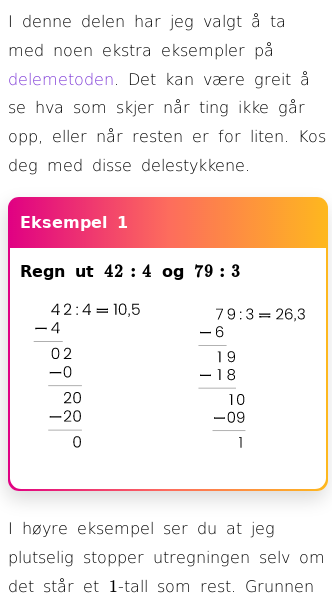 Oppslag om Delemetoden eksempler