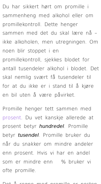 Oppslag om Promille