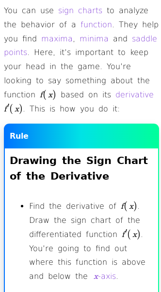 Article on How to Make Sign Charts of the Derivatives of a Function